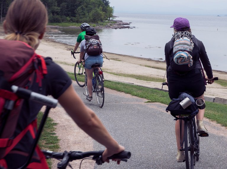 Burton employees biking to work