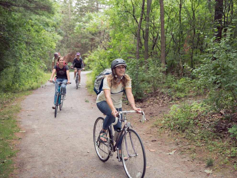 Burton employees biking to work