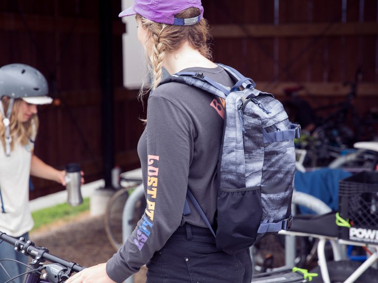 Burton employees parking their bikes at the Burton bike shed