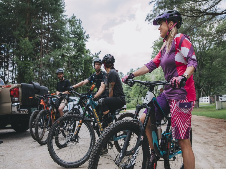 Elysa Walk and Burton employees getting ready for the ride.