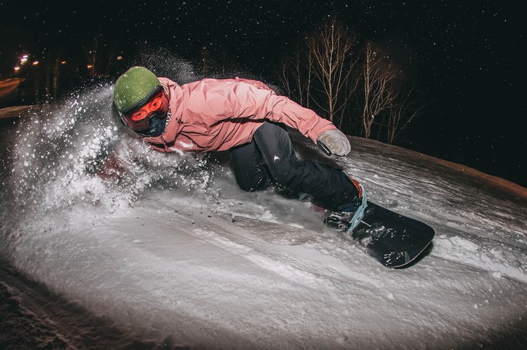 Christine Savage riding at night