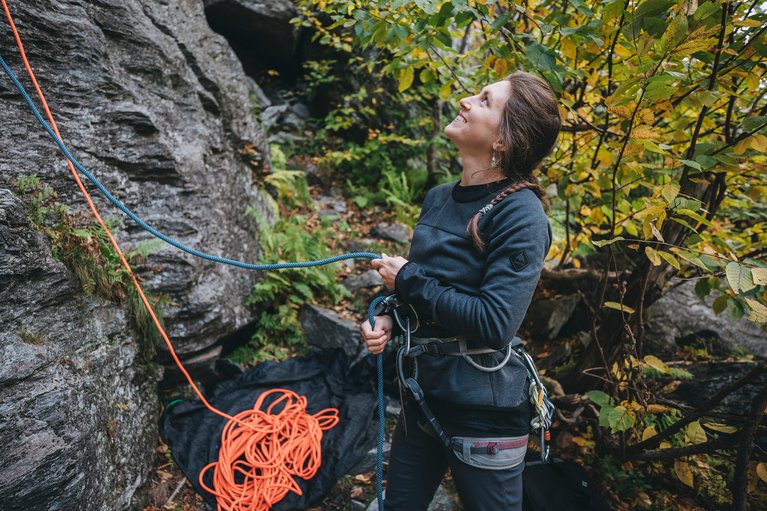 Sarah belaying Charles