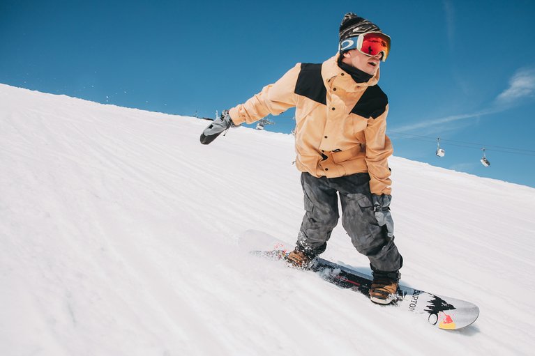 Mark McMorris speeding towards a jump.