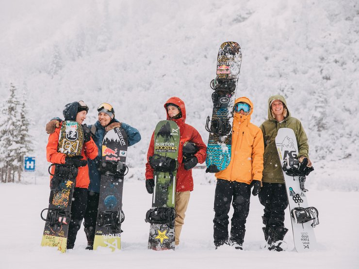 The Stubai Crew: Red Gerard, Roope Tonteri, Mikey Ciccarelli, Brock Crouch and Max Zebe.