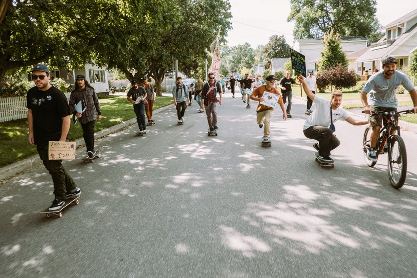 Skaters and cyclists led the way in Burlington, Vermont.